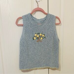 SOLD| Soft Baby Blue Cotton Crochet Top 🍋